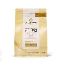 a white bag of barry callebaut white chocolate choffies