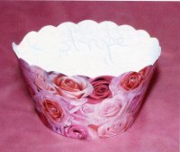 2271 CUPCAKE WRAP-ROSES-PINK-12PCE-50mm