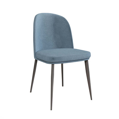 Velvet Fabric Blue Dining Chair