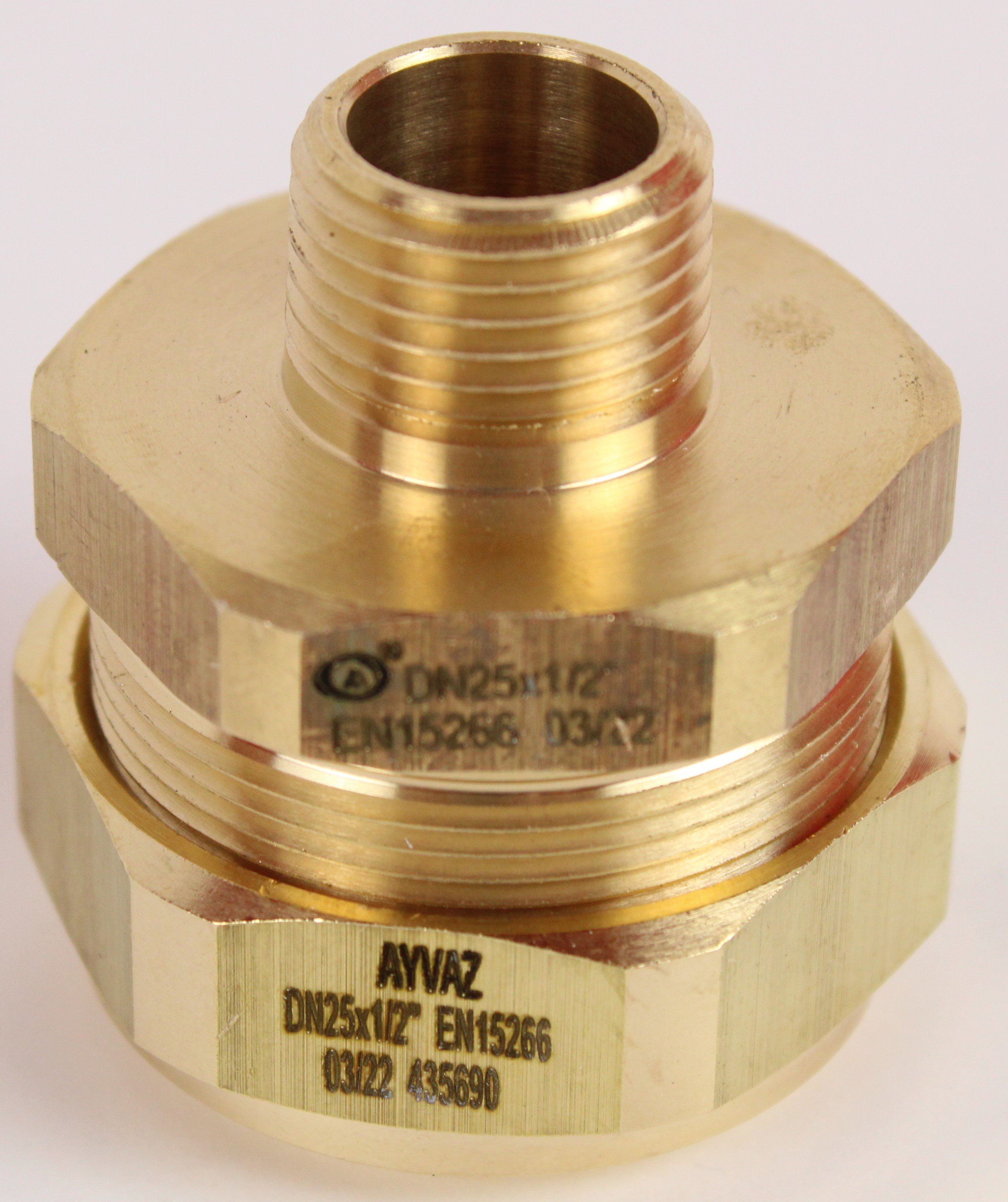 Raccord d'adaptation DN25xM1/2" type Push-Fit avec joint pour PLT, filet EN10226