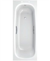STRATA 1600X700MM SINGLE ENDED STEEL BATH - GRIPS