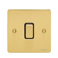 Flat Plate Polished Brass 20A DP Switch BLACK | LV0701.0334