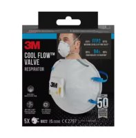 3M™ Particulate Respirator, FFP2, Valved, 8822 (Pack of 5)