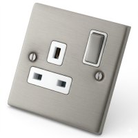 Stainless Steel 1 Gang 13 Amp Switched Socket