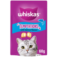 Whiskas Temptations Cat Treats with Salmon Flavour 6x60g