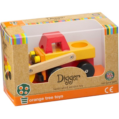 Wooden Toy Digger Truck - boxed