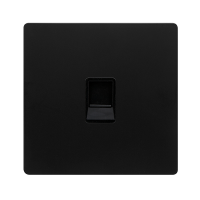 SINGLE RJ11 (IRISH/US) OUTLET - MATT BLACK COVER PLATE - BLACK INSERT