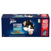 Felix 'As Good as it Looks' Cat Pouch - Ocean Feast Selection Jelly 85g 40pk x 1