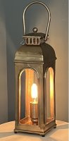 Handmade Cast Aluminium Lantern Lamp in Gold Finish 19.5"H BULB Included