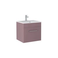 Tucker French Bucks 500mm Wall Mounted Single Drawer Basin Unit Matt Plum