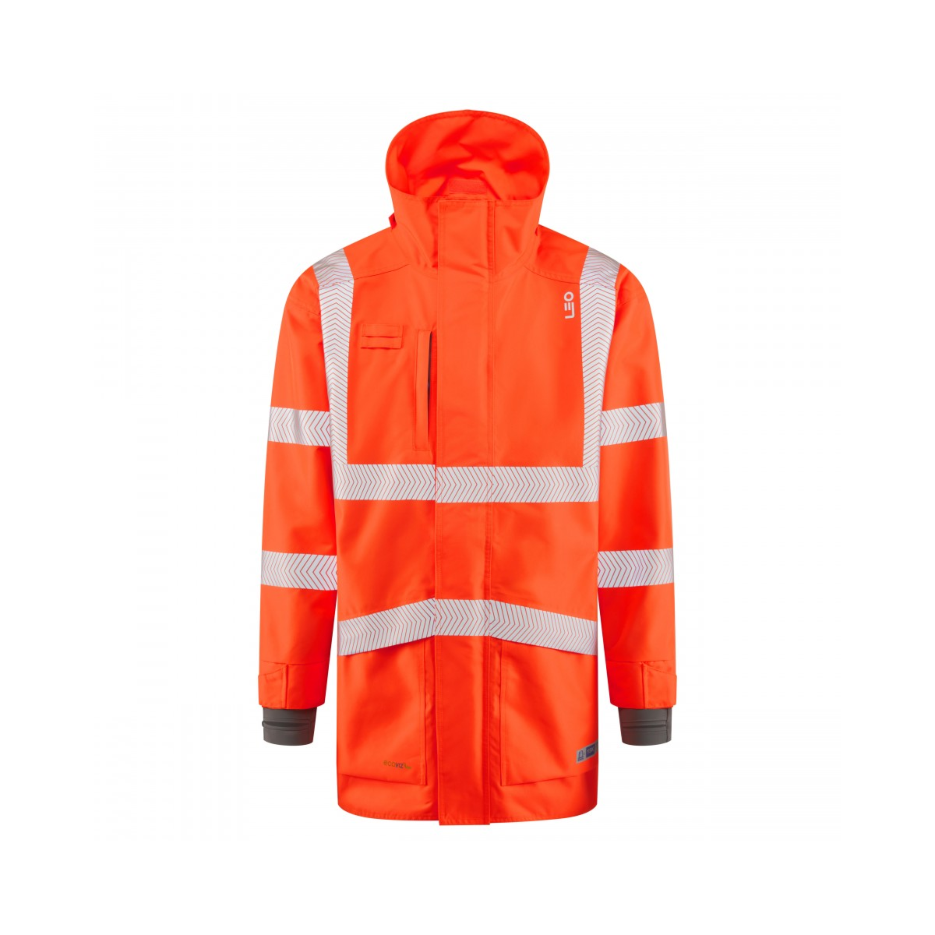 Leo Clovelly Hi Vis Breathable Coat, Orange
