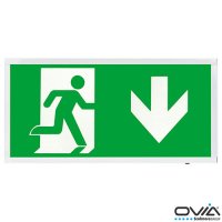 Ovia OBKC4-D-W | Orbik 4W LED Maintained Self-Test Selectable Emergency Sign &ndash; Down Legend - White
