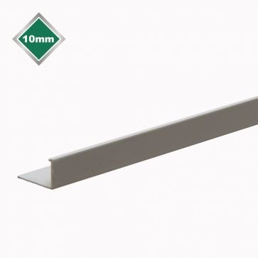 L-Shaped Tile Trim Smooth Grey 10mm 2.4m