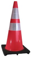 Traffic Cone, 28" with Reflective Collar, 7 lb. Base