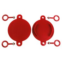Plastic Break Cap w/Eye Bolts, 2-1/2", Red (pair)