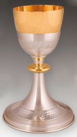 Chalice/Satin Silver-Gold Finish 8 inch   (88113)