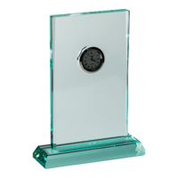 20cm Jade Glass Clock (Satin Box)