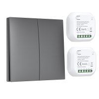 GREY 2G IP44 WIRELESS KINETIC SWITCH
