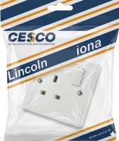Lincoln 13 Amp 1 Gang Switched Socket Pre Packed