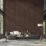 Fibrotech Acoustic Panel 2.44m x 605mm x 22mm - Smoked Oak