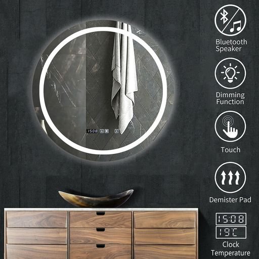 Round Led Mirror with Speaker 