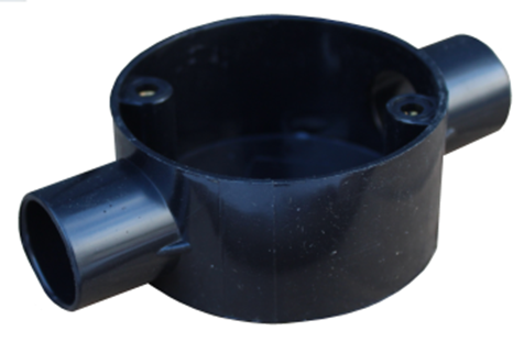 25mm PVC Straight Through Box Black