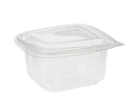 1000ml Square Plastic Deli Container - Hinged Lid