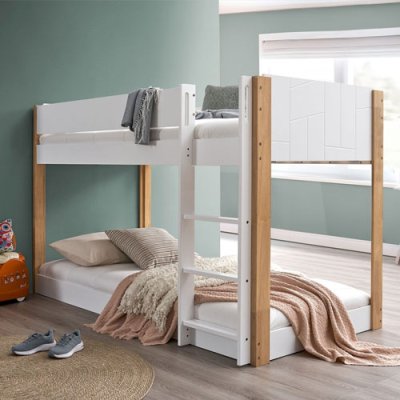 Roger Bunk Bed - White & Natural Oak