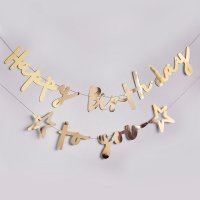 Gold 'Happy Birthday To You' Card Banner x2 2m
