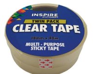 Clear Tape 18mm x 40m Twin Pk
