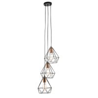 DEYTON 3LT CLUSTER PENDANT BLACK COPPER
