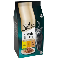 Sheba Fresh & Fine Cat Pouches with Chicken & Turkey & Duck in Gravy 8x6x50g