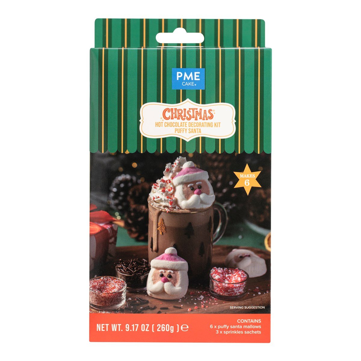 HOT CHOCOLATE DECORATING KITS - PUFFY SANTA 260g