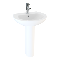 Tucker French Pro 550mm One Taphole Basin and Pedestal Pack INSTBA1SET