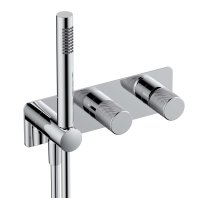 RAK-AMALFI HORIZONTAL DUAL OUTLET THERMOSTATIC CONCEALED SHOWER VALVE WITH HANDSET IN CHROME