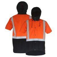Oilskin D/N Short Sleeve Vest with Hood