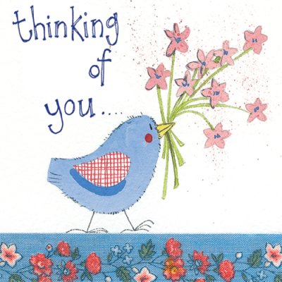 Thinking of You Bird & Flowers Card
