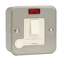 Click 13A Switched Fused Spur + Neon Metal Clad CL052