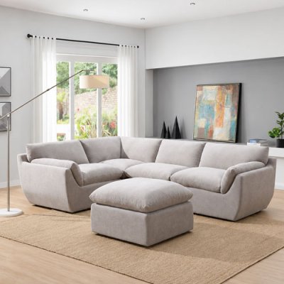 North 2-C-1 Sectional Sofa - Green