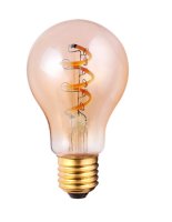 4W LED VINTAGE SOFT COIL HORIZONTAL FILAMENT GLS - ES, AMBER, 2200K
