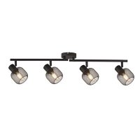 MESHY 4 LIGHT CAGE BAR BLACK METAL SPOTLIGHT