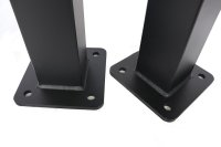 BowTop Steel Fence Post 1300mm with Base Plate and Cap