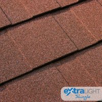 roof with ExtraLight ember shingle roof tiles and extralight roof shingles logo