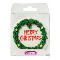 Round Christmas Wreath Plaque 75mm Boxed 1