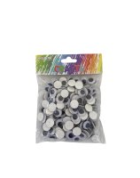 Wiggly Eyes - Self Adhesive Black & White 15mm (200)
