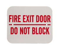 "Fire Exit Door Do Not Block" Sign, .080 Aluminum, Red on White, 12"W x 10"H, Reflective