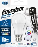 ENERGIZER 9W (60W) 800 LUMENS B22 LED  ''SMART''  COLOUR CHANGING GLS LAMP