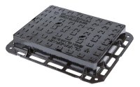 MANHOLE COVER 450mm x 600mm 40T DUCT IRON SINGLE SEAL D400