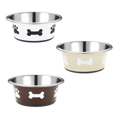 Classic Posh Paws S Steel Neutral Non-Slip Dish 6 x 900ml