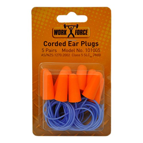 Earplugs, Corded, Hangsell 5pr Blister Pack